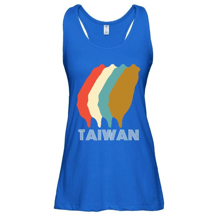 Vintage Taiwan Gift I Love Taiwan Map Gift Ladies Essential Flowy Tank