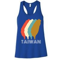 Vintage Taiwan Gift I Love Taiwan Map Gift Women's Racerback Tank