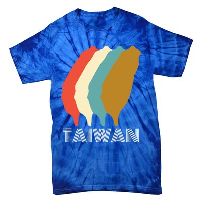 Vintage Taiwan Gift I Love Taiwan Map Gift Tie-Dye T-Shirt