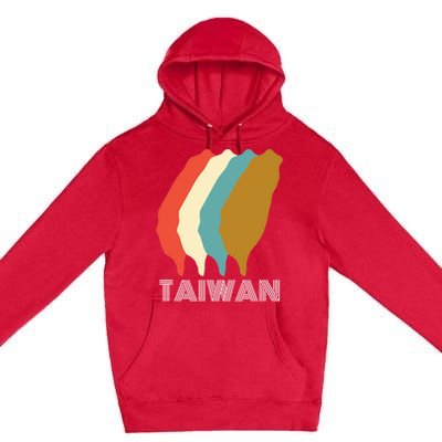 Vintage Taiwan Gift I Love Taiwan Map Gift Premium Pullover Hoodie