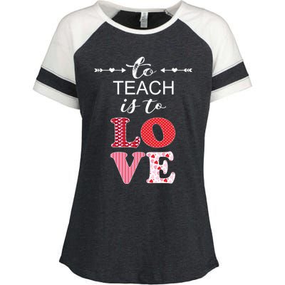 Valentine Teacher Gift Pretty Inspiring To Teach Is To Love Gift Enza Ladies Jersey Colorblock Tee