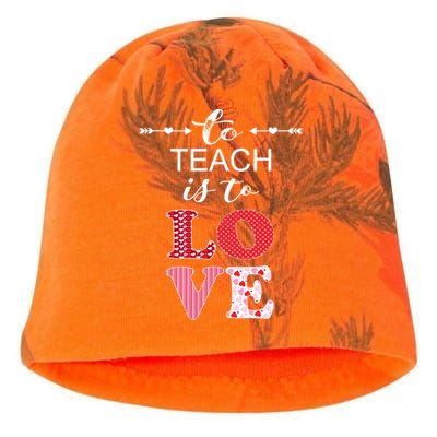 Valentine Teacher Gift Pretty Inspiring To Teach Is To Love Gift Kati - Camo Knit Beanie