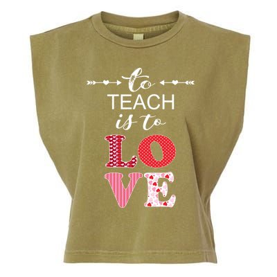 Valentine Teacher Gift Pretty Inspiring To Teach Is To Love Gift Garment-Dyed Women's Muscle Tee