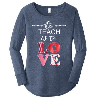 Valentine Teacher Gift Pretty Inspiring To Teach Is To Love Gift Women's Perfect Tri Tunic Long Sleeve Shirt