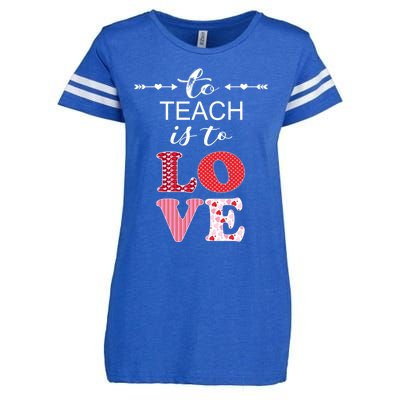 Valentine Teacher Gift Pretty Inspiring To Teach Is To Love Gift Enza Ladies Jersey Football T-Shirt