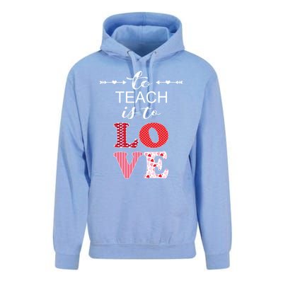 Valentine Teacher Gift Pretty Inspiring To Teach Is To Love Gift Unisex Surf Hoodie