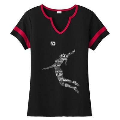 Volleyball Teen Girl Women Player Ladies Halftime Notch Neck Tee