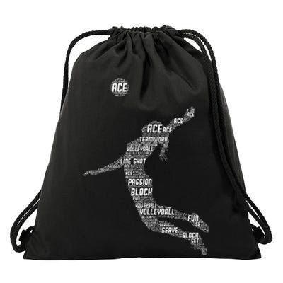 Volleyball Teen Girl Women Player Drawstring Bag