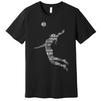 Volleyball Teen Girl Women Player Premium T-Shirt