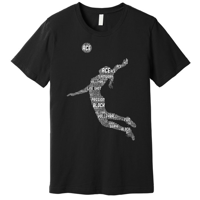 Volleyball Teen Girl Women Player Premium T-Shirt