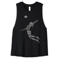 Volleyball Teen Girl Women Player Women's Racerback Cropped Tank