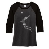 Volleyball Teen Girl Women Player Women's Tri-Blend 3/4-Sleeve Raglan Shirt