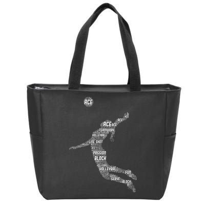 Volleyball Teen Girl Women Player Zip Tote Bag