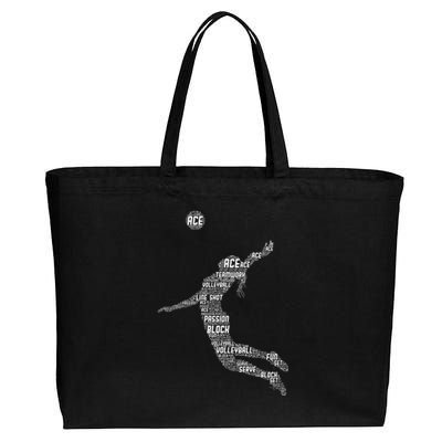 Volleyball Teen Girl Women Player Cotton Canvas Jumbo Tote