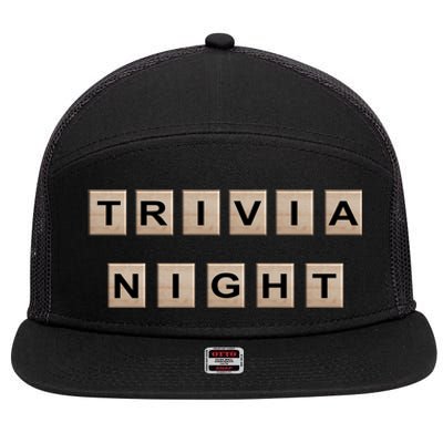 Vintage Trivia Game Night Quiz Games Trivia Lover Gift 7 Panel Mesh Trucker Snapback Hat