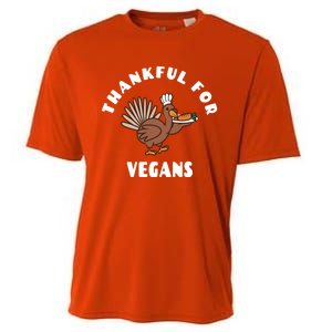 Vegan Thanksgiving Great Gift Turkey Chef Thankful For Vegans Gift Cooling Performance Crew T-Shirt