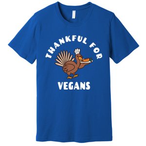 Vegan Thanksgiving Great Gift Turkey Chef Thankful For Vegans Gift Premium T-Shirt