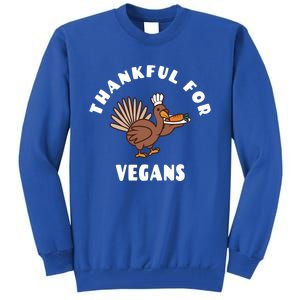 Vegan Thanksgiving Great Gift Turkey Chef Thankful For Vegans Gift Tall Sweatshirt