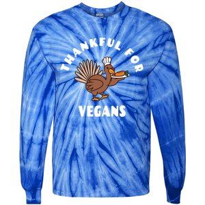 Vegan Thanksgiving Great Gift Turkey Chef Thankful For Vegans Gift Tie-Dye Long Sleeve Shirt