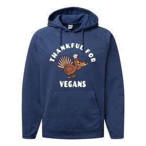 Vegan Thanksgiving Great Gift Turkey Chef Thankful For Vegans Gift Performance Fleece Hoodie