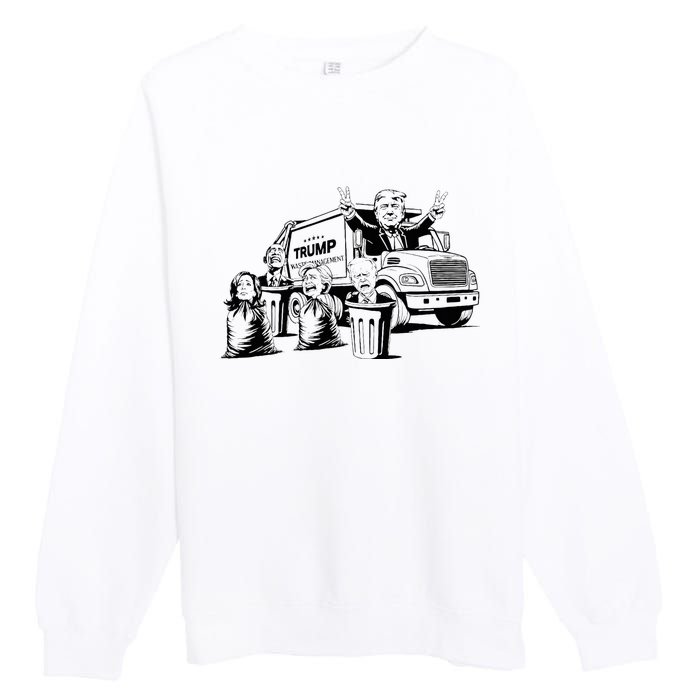 Vintage Trump Garbage Truck Waste Management 47th President Premium Crewneck Sweatshirt