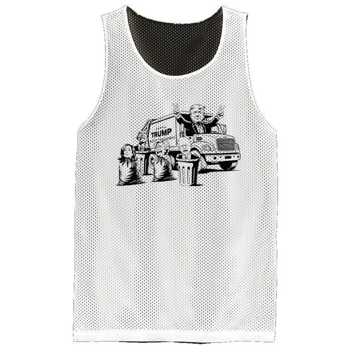 Vintage Trump Garbage Truck Waste Management 47th President Mesh Reversible Basketball Jersey Tank