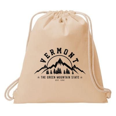 Vermont The Green Mountain State Est. 1791 Vintage Gift Drawstring Bag