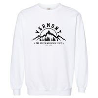 Vermont The Green Mountain State Est. 1791 Vintage Gift Garment-Dyed Sweatshirt