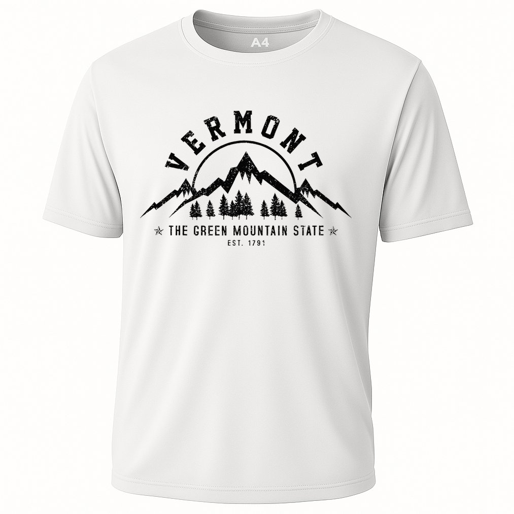 Vermont The Green Mountain State Est. 1791 Vintage Gift Cooling Performance Crew T-Shirt