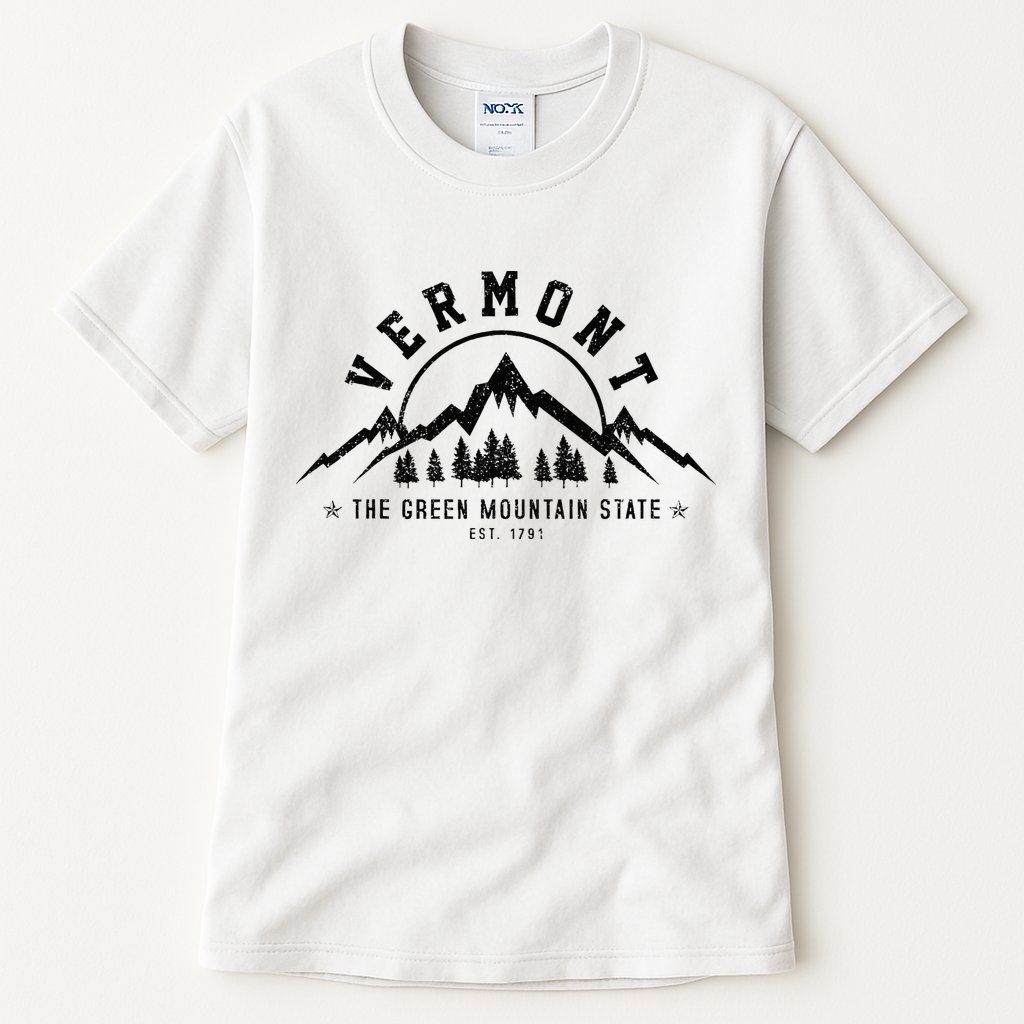 Vermont The Green Mountain State Est. 1791 Vintage Gift Tall T-Shirt