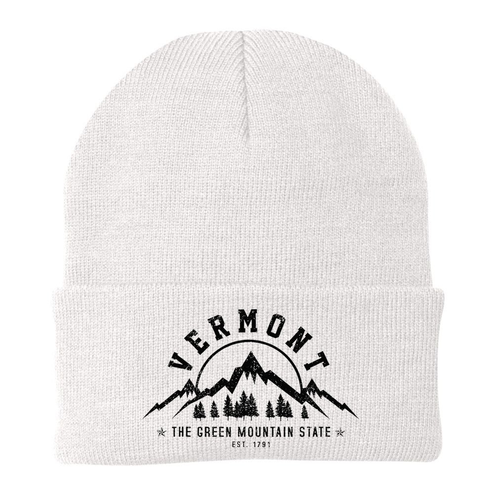 Vermont The Green Mountain State Est. 1791 Vintage Gift Beanie