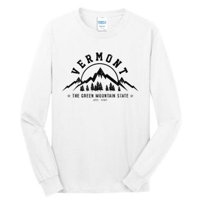 Vermont The Green Mountain State Est. 1791 Vintage Gift Tall Long Sleeve T-Shirt