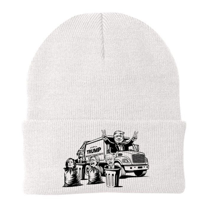 Vintage Trump Garbage Truck Waste Management 47th President Knit Cap Winter Beanie