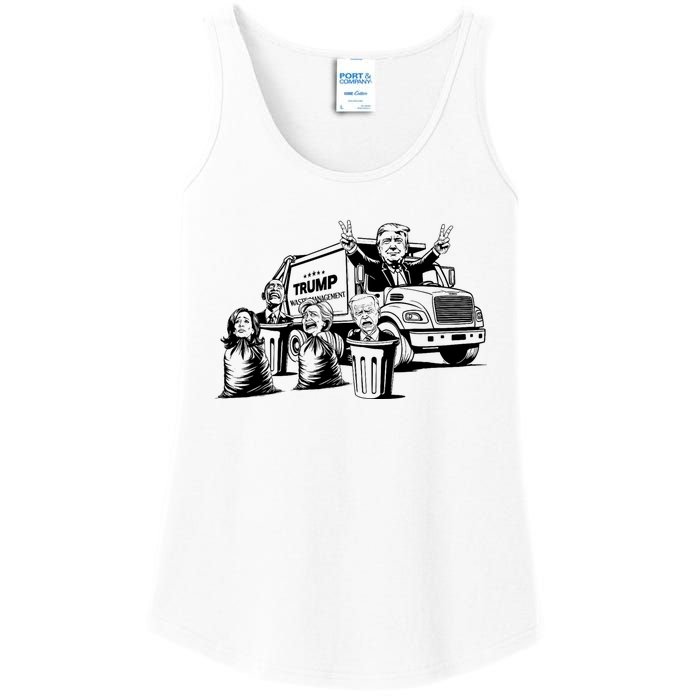 Vintage Trump Garbage Truck Waste Management 47th President Ladies Essential Tank