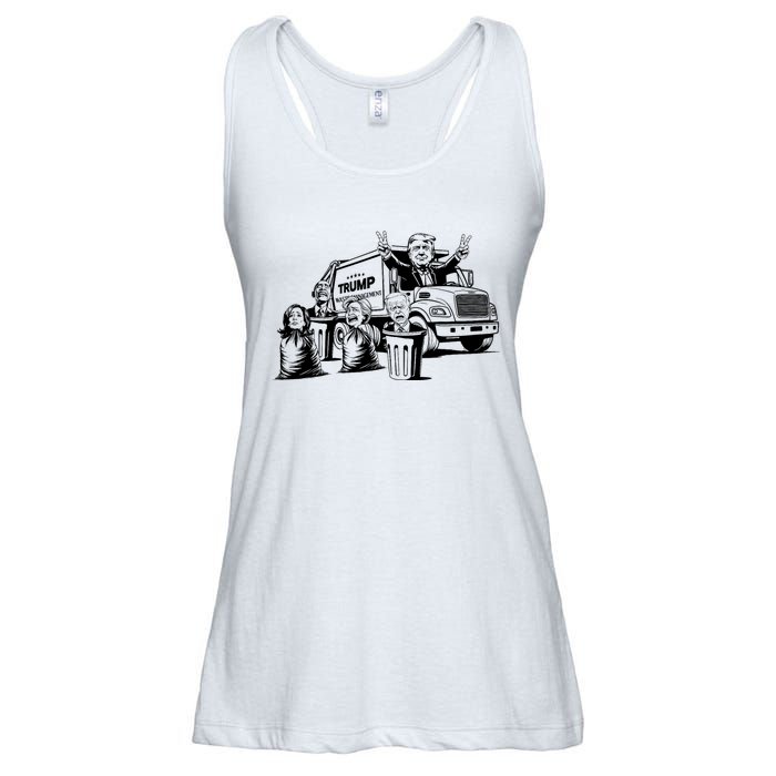 Vintage Trump Garbage Truck Waste Management 47th President Ladies Essential Flowy Tank