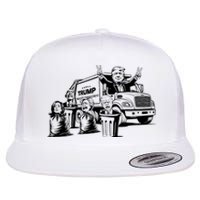 Vintage Trump Garbage Truck Waste Management 47th President Flat Bill Trucker Hat