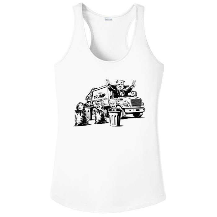 Vintage Trump Garbage Truck Waste Management 47th President Ladies PosiCharge Competitor Racerback Tank