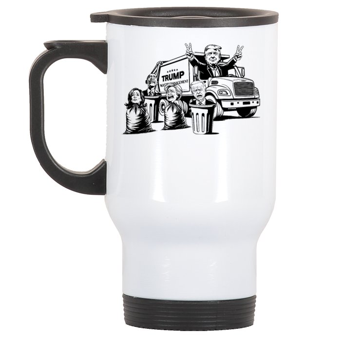 Vintage Trump Garbage Truck Waste Management 47th President Stainless Steel Travel Mug