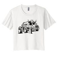 Vintage Trump Garbage Truck Waste Management 47th President Women's Crop Top Tee