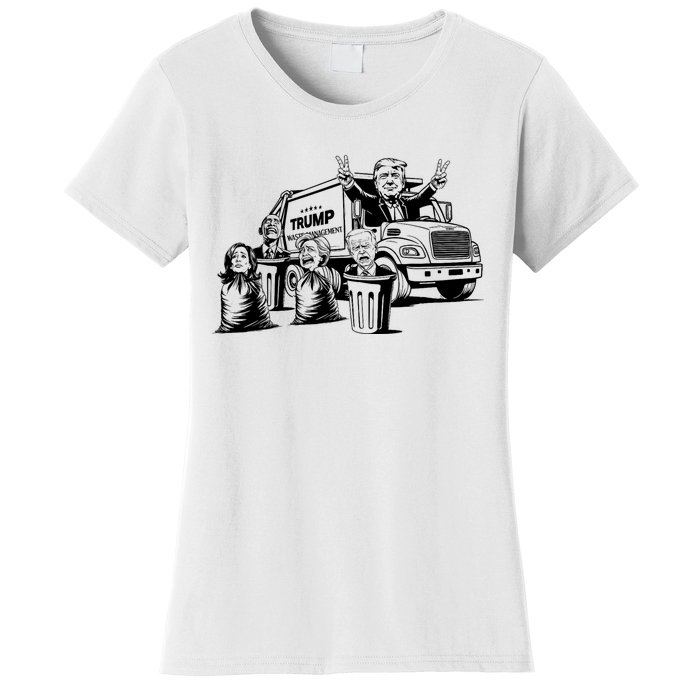 Vintage Trump Garbage Truck Waste Management 47th President Women's T-Shirt