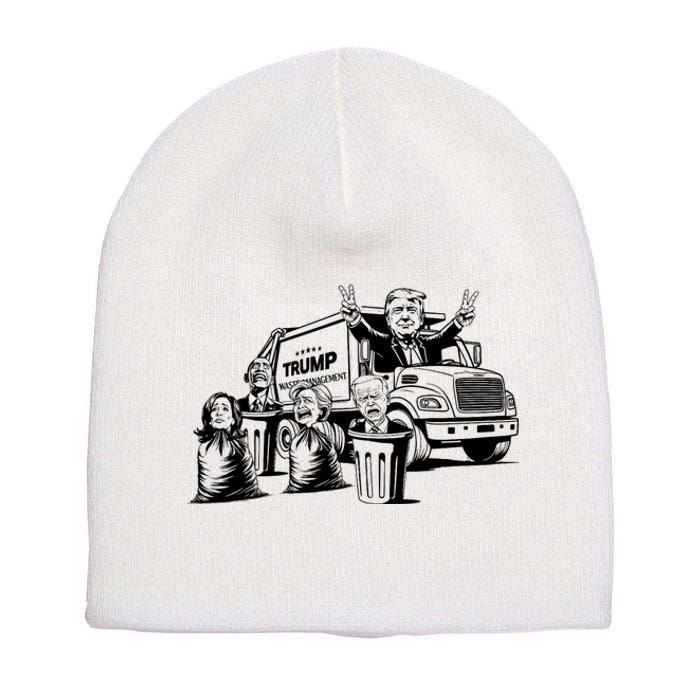 Vintage Trump Garbage Truck Waste Management 47th President Short Acrylic Beanie