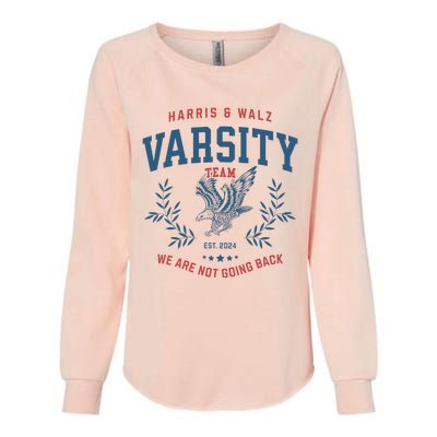 Varsity Team Harris Walz 2024 Election Kamala Tim Waltz Womens California Wash Sweatshirt