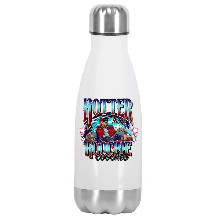 Viral Trump Hotter Than A Hoochie Coochie Trump Summer Vibes Stainless Steel Insulated Water Bottle