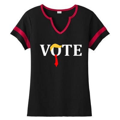 Vote Trump Hair Tie Ladies Halftime Notch Neck Tee