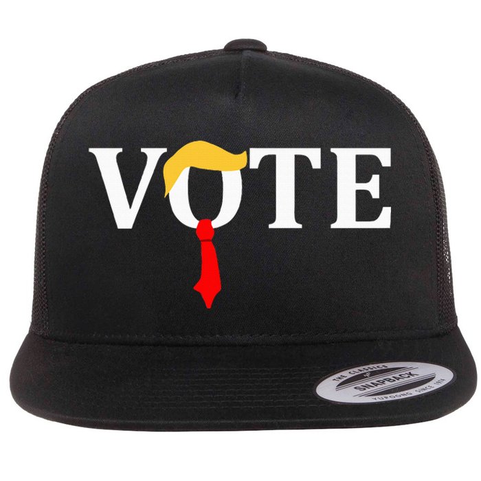 Vote Trump Hair Tie Flat Bill Trucker Hat