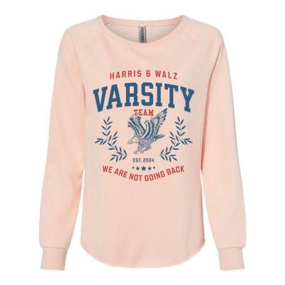 Varsity Team Harris Walz 2024 Election Art Womens California Wash Sweatshirt