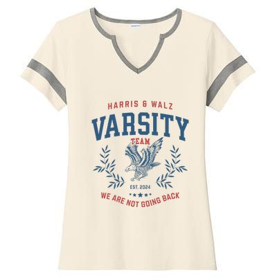 Varsity Team Harris Walz 2024 Election Art Ladies Halftime Notch Neck Tee