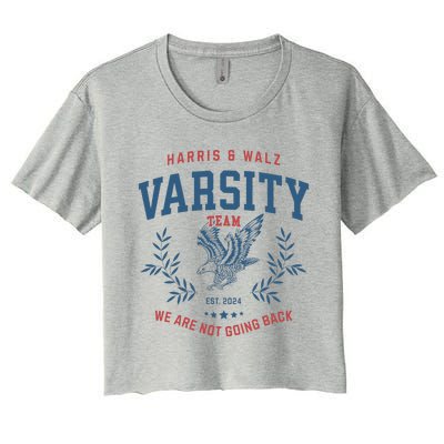 Varsity Team Harris Walz 2024 Election Art Women's Crop Top Tee