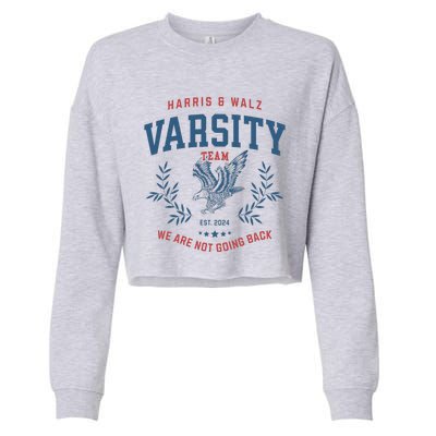 Varsity Team Harris Walz 2024 Election Art Cropped Pullover Crew