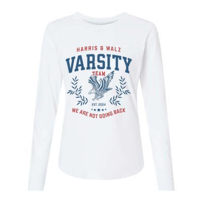 Varsity Team Harris Walz 2024 Election Art Womens Cotton Relaxed Long Sleeve T-Shirt